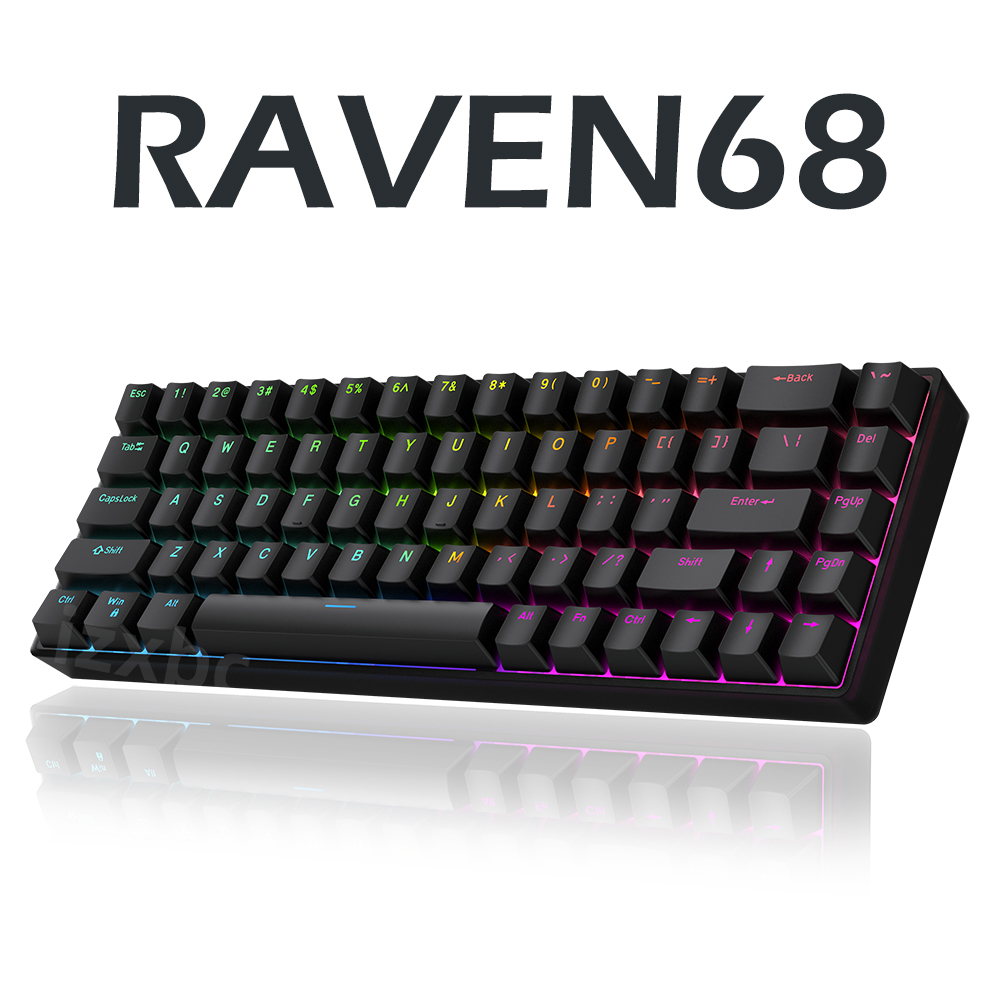 Gaming Keyboard Half - Tastiera meccanica cablata Raven68 con interruttore