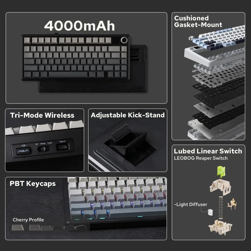 Tastiera Meccanica AULA F75 Ma - Gaming Keyboard He recensione e prezzo
